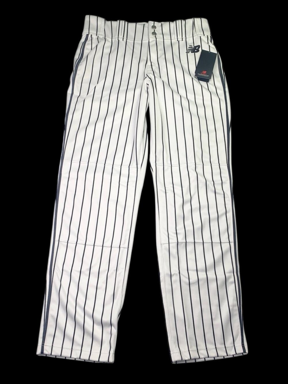 Baseball Pant Pinstripe Mens 32 White Black New Balance 3000 Sub Full Length NEW
